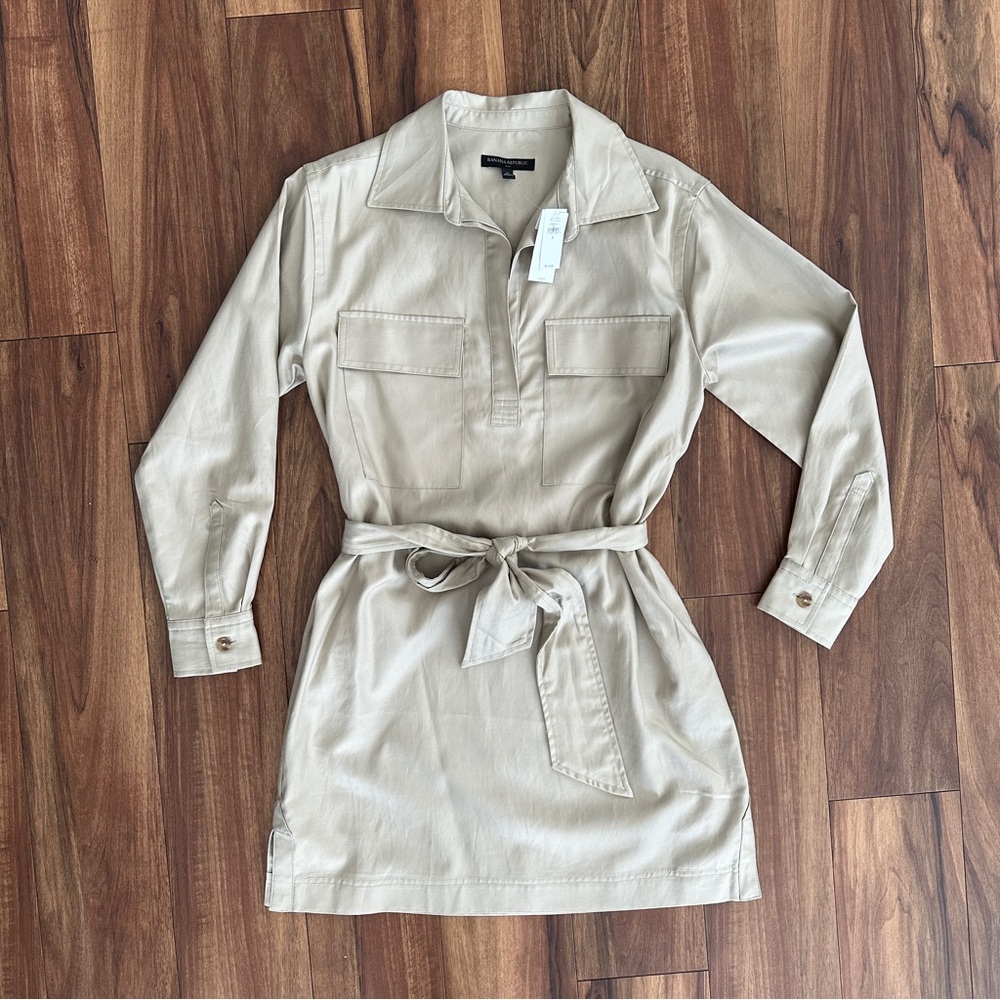 NWT Banana Republic Twill Utility Mini Shirtdress